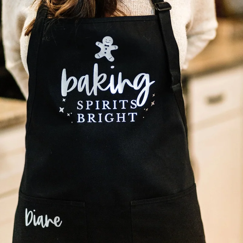 Baking Spirits Bright Personalized Christmas Baking Apron