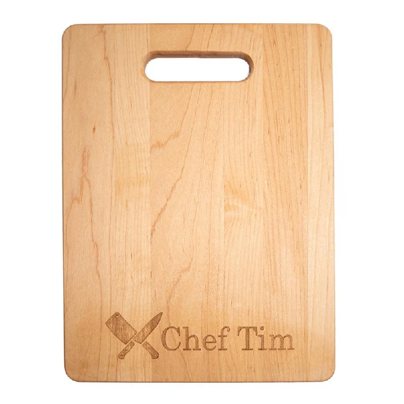 Personalized Laser Engraved Chef Knives Cutting Board (Rectangle or Paddle Shaped Options)