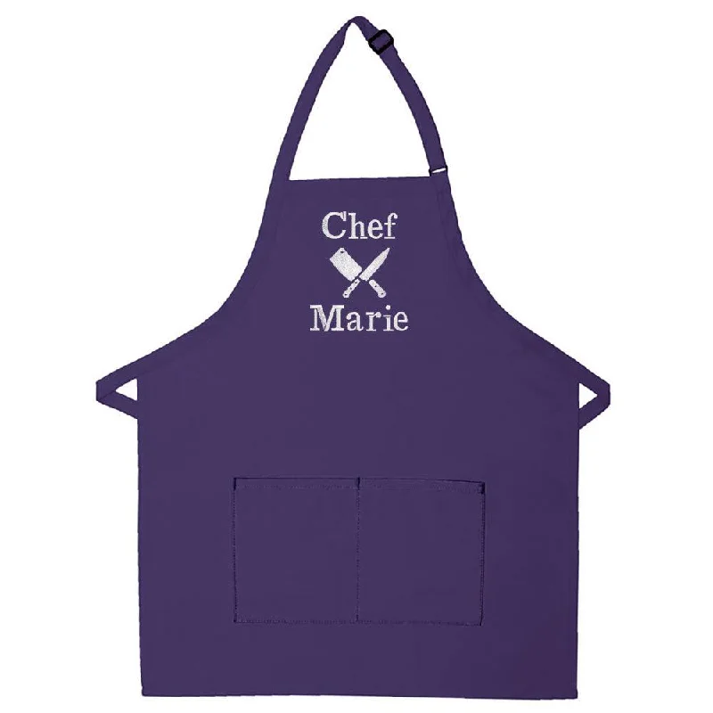 Personalized Apron Embroidered Chef Knives Design Add a Name