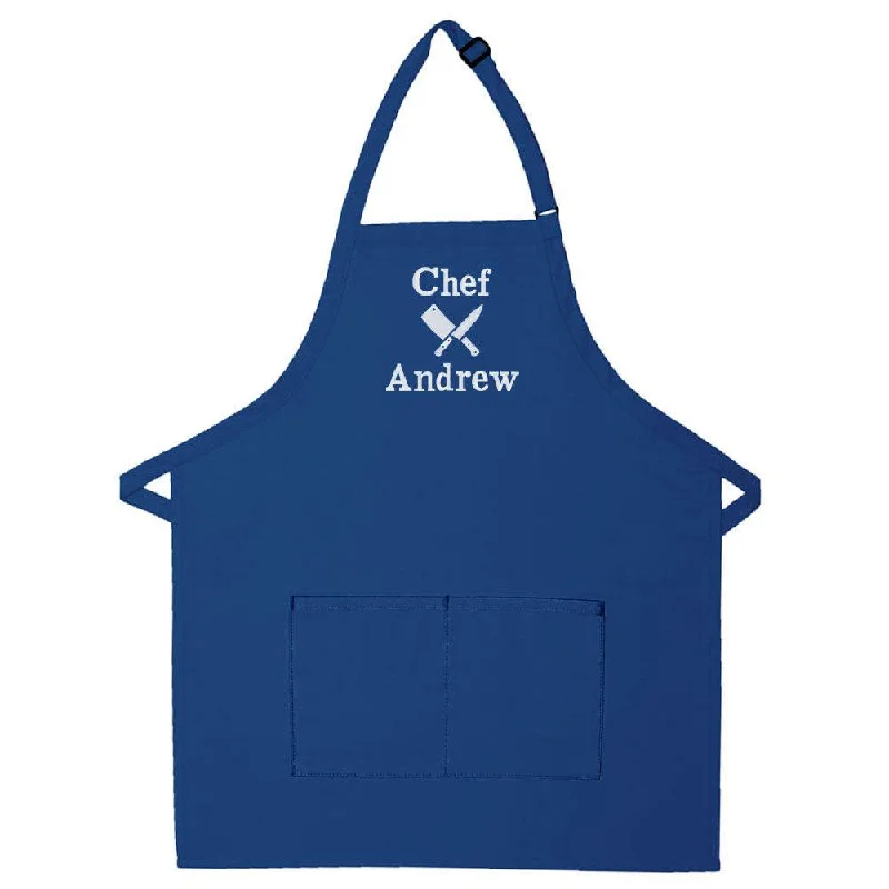 Personalized Apron Embroidered Chef Knives Design Add a Name