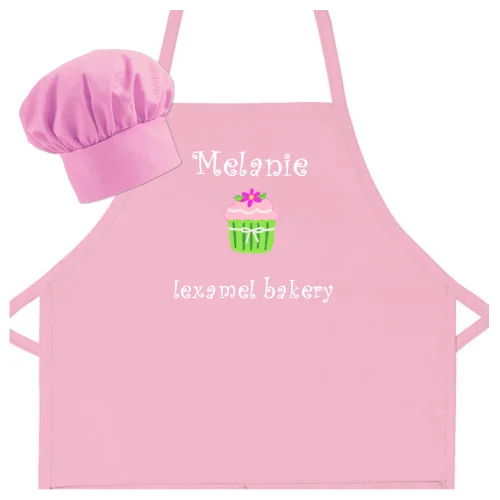 Embroidered Personalized Sweet Little Baker with Name Kids Apron