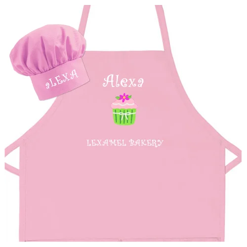 Embroidered Personalized Sweet Little Baker with Name Kids Apron