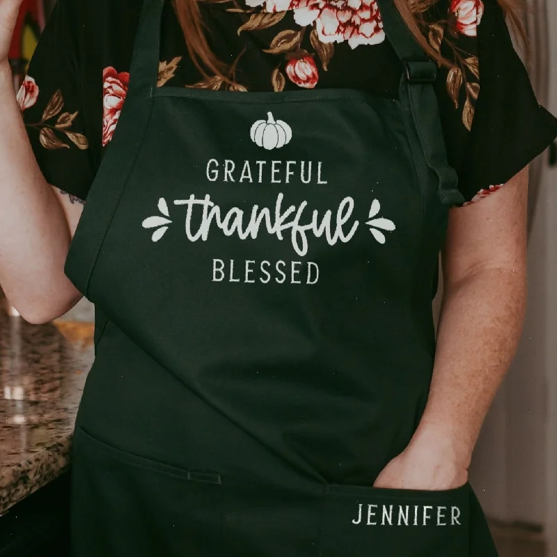 Grateful Thankful Blessed | Personalized Thanksgiving Apron