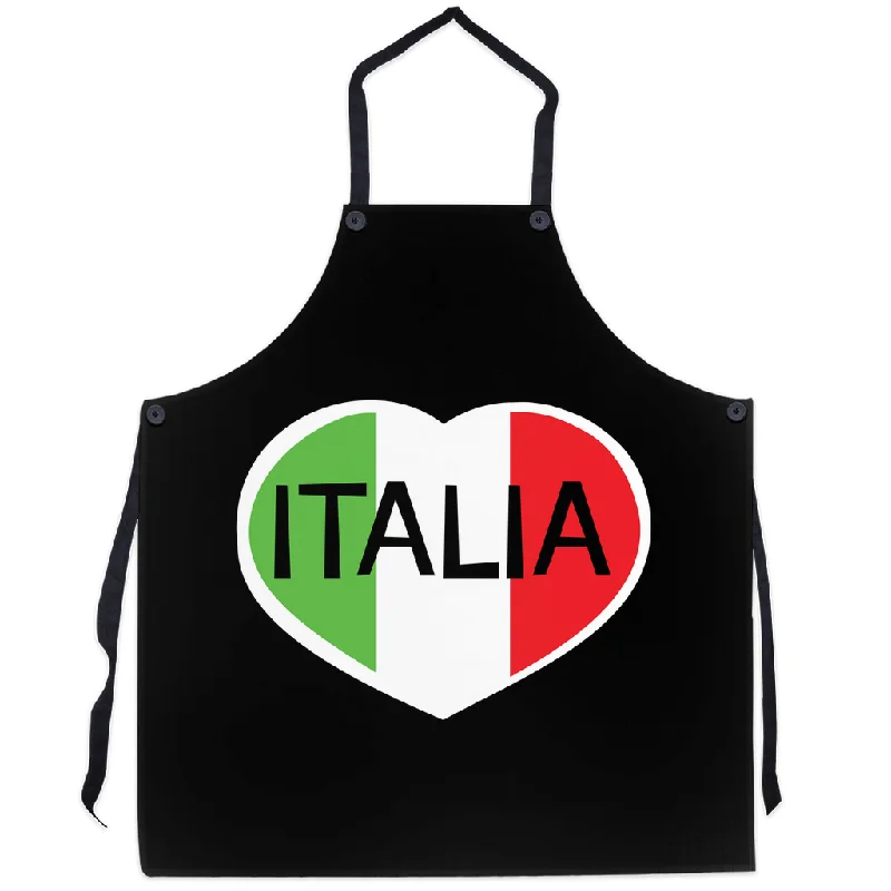 Italia Heart Black Apron