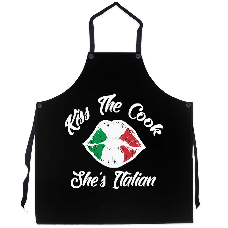 Kiss the Cook She's Italian Apron in Black II