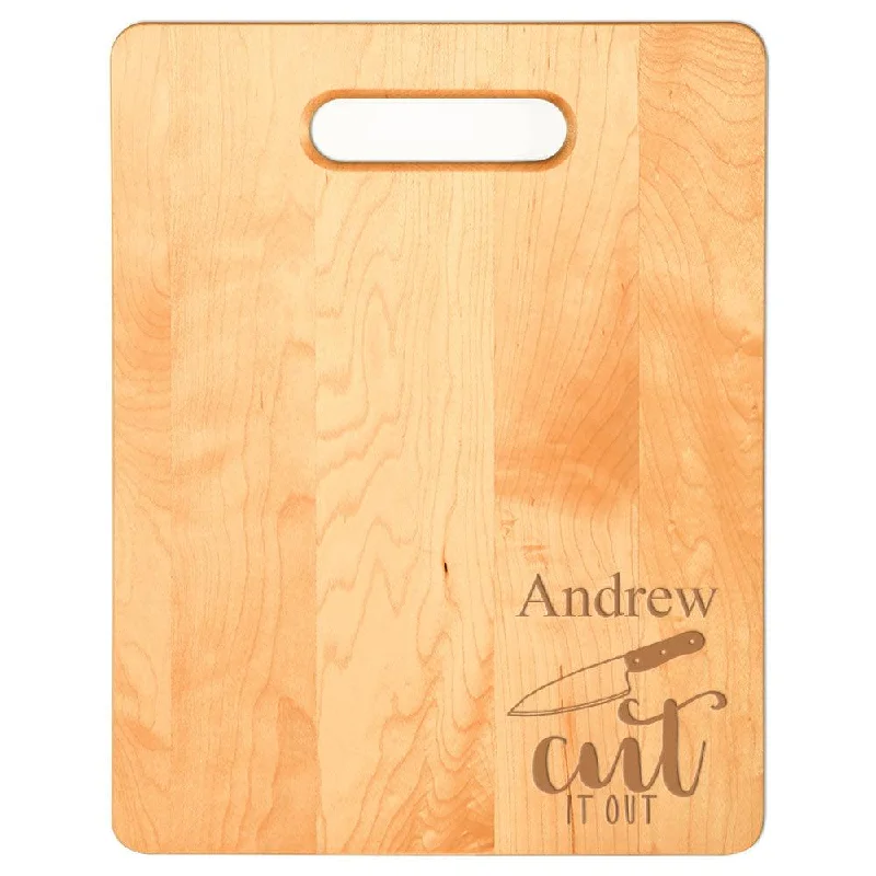 Laser Engraved Cut It Out Cutting Board (Rectangle or Paddle Shaped Options)