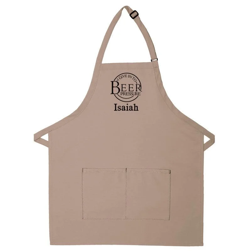 Personalized Apron Embroidered Beer Pressure Design Add a Name