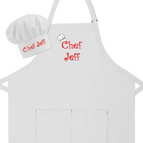 Personalized Apron Embroidered Chef Any Name Design Add a Name