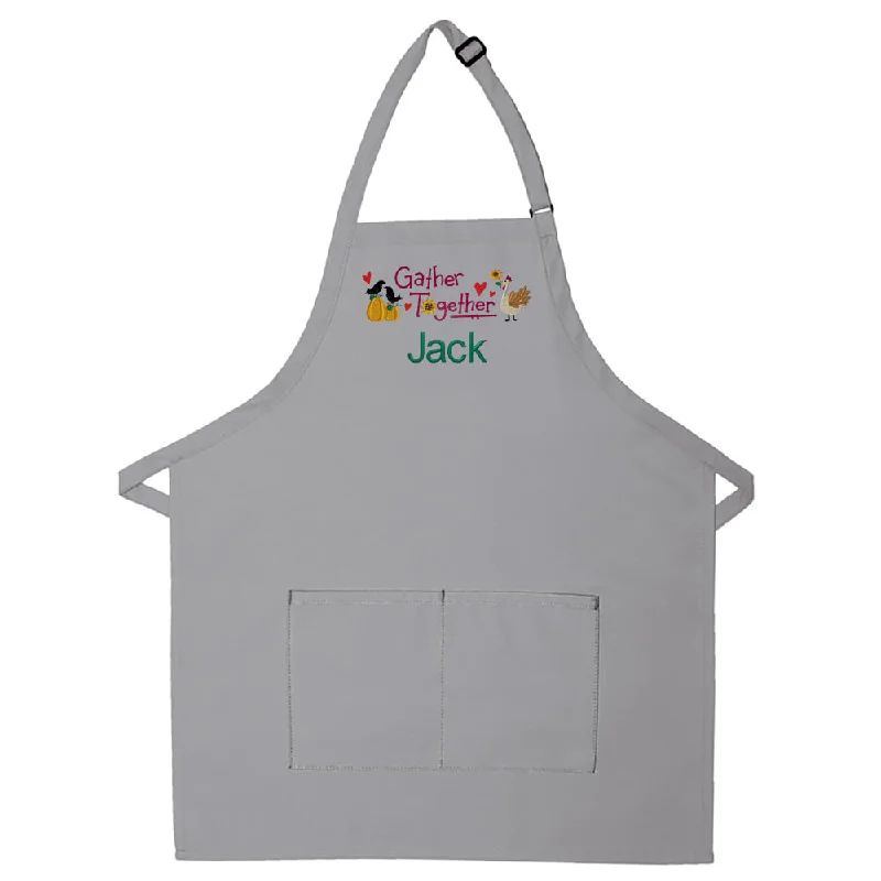 Personalized Apron Embroidered Gather Together Design Add a Name