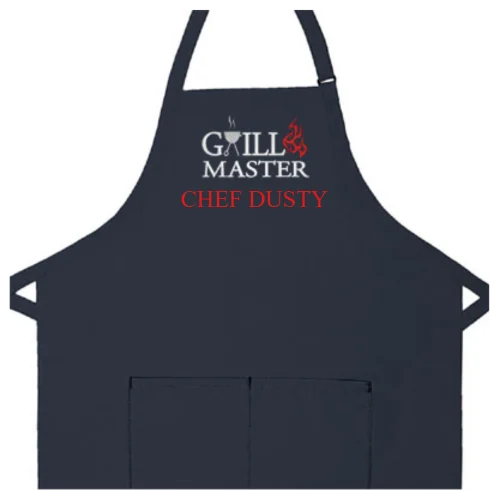 Personalized Apron Embroidered Grill Master Design Add a Name