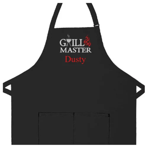 Personalized Apron Embroidered Grill Master Design Add a Name