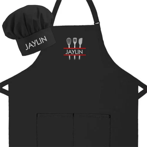 Personalized Apron Embroidered Kitchen Monogram Design Add a Name