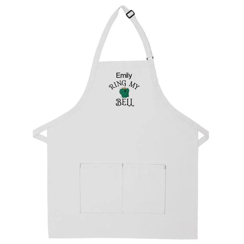 Personalized Apron Embroidered Ring My Bell Design Add a Name