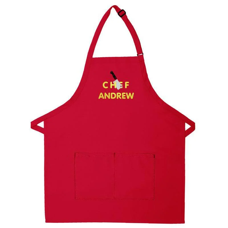 Personalized Apron Embroidered Sliced Design Add a Name