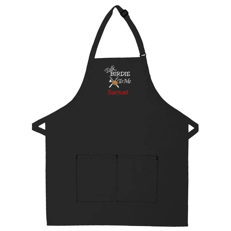 Personalized Apron Embroidered Talk Birdie To Me Design Add a Name