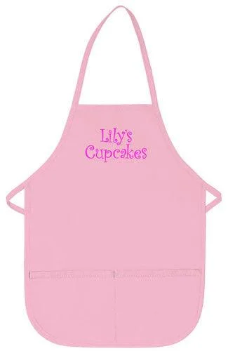 Personalized Child Apron Embroidered 2 Lines of Text