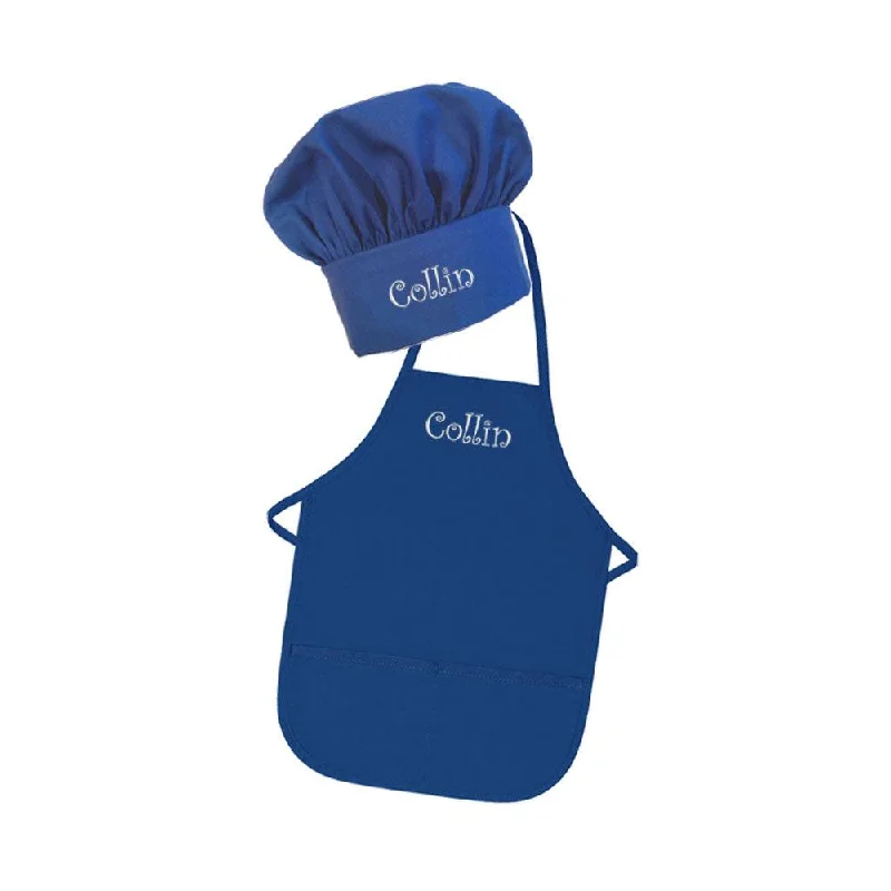 Personalized Embroidered Kids Apron and Chef Hat Set