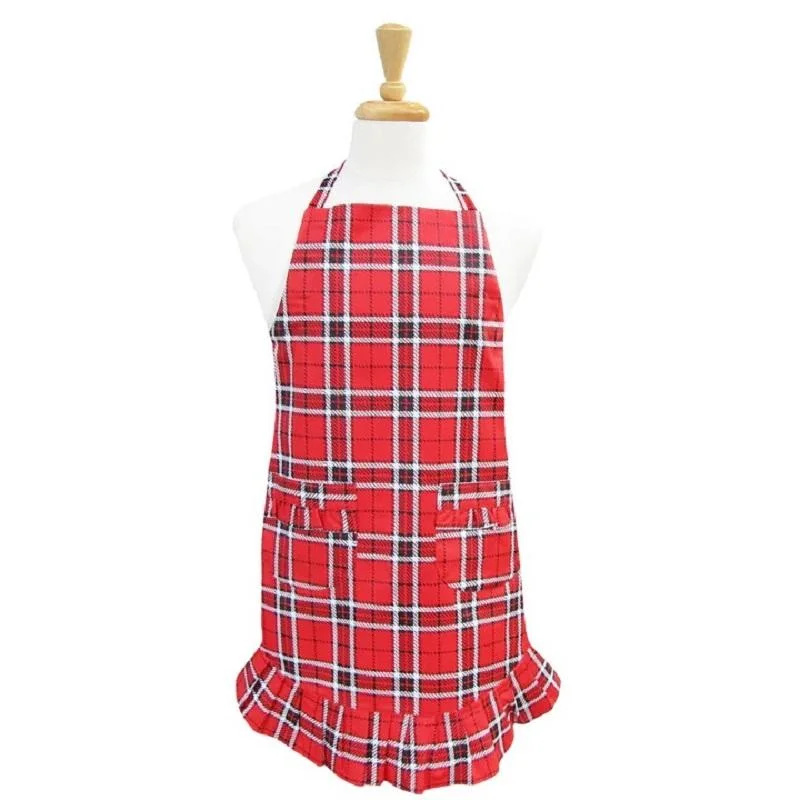 Two Lumps of Sugar Red Plaid Ruffle Apron