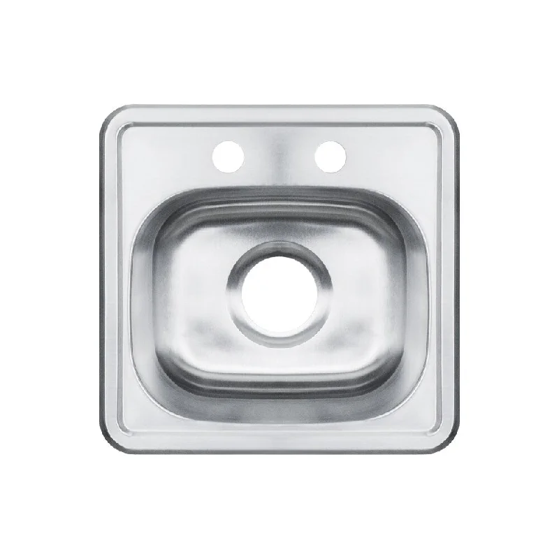 15-Inch Single Bowl Stainless Steel Top-mount Kitchen Sink - Silver