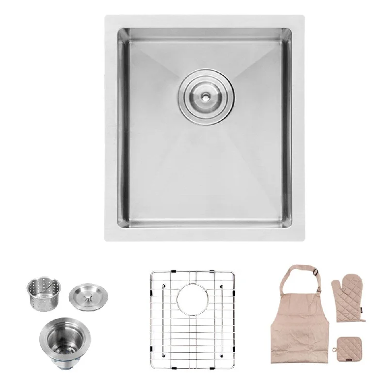 16-Gauge Stainless Steel Rectangle Undermount Single Bowl Kitchen Sink - 15 in. Width