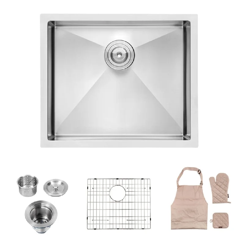 16-Gauge Stainless Steel Rectangle Undermount Single Bowl Kitchen Sink - 21 in. Width