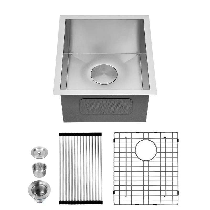 18-Gauge Stainless Steel Rectangle Undermount Single Bowl Kitchen Sink - 15 in. Width