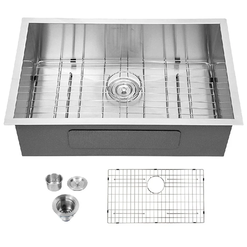 18-Gauge Stainless Steel Rectangle Undermount Single Bowl Kitchen Sink - 26 in. Width