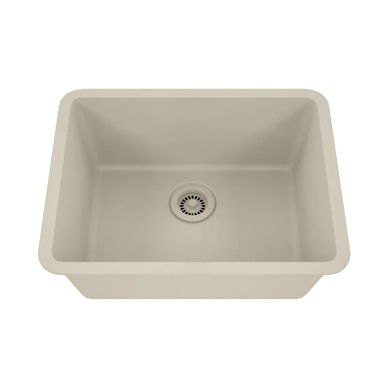 23 Inch Lexicon Platinum Quartz Composite Drop-in Undermount Single Bowl Beige Kitchen Sink LP-2318-B-SO - 18" W x 23" L x 9" H