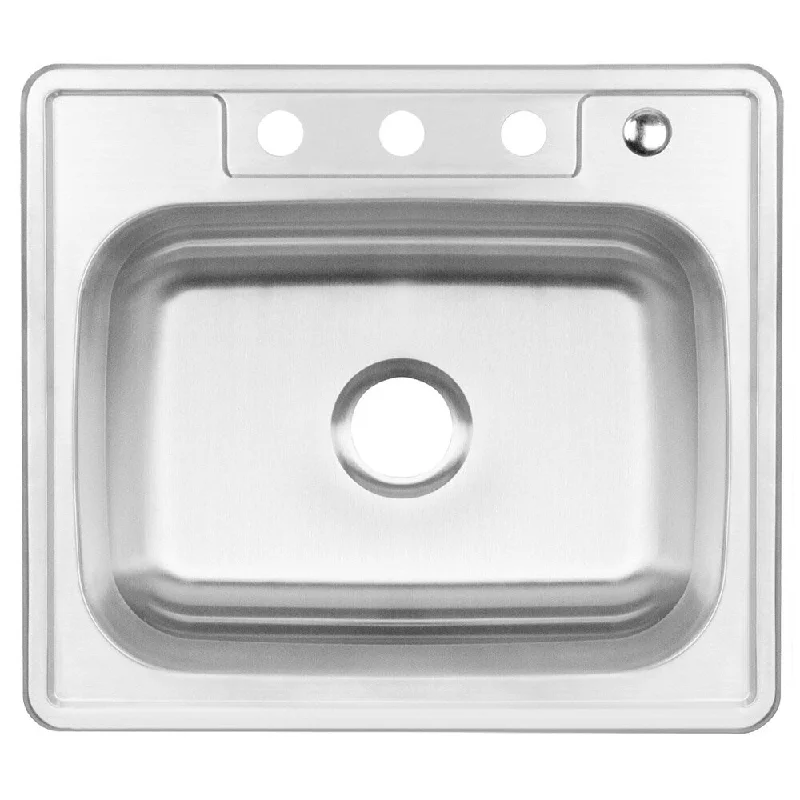 25-Inch Single Bowl Stainless Steel Top-mount Kitchen Sink - Silver