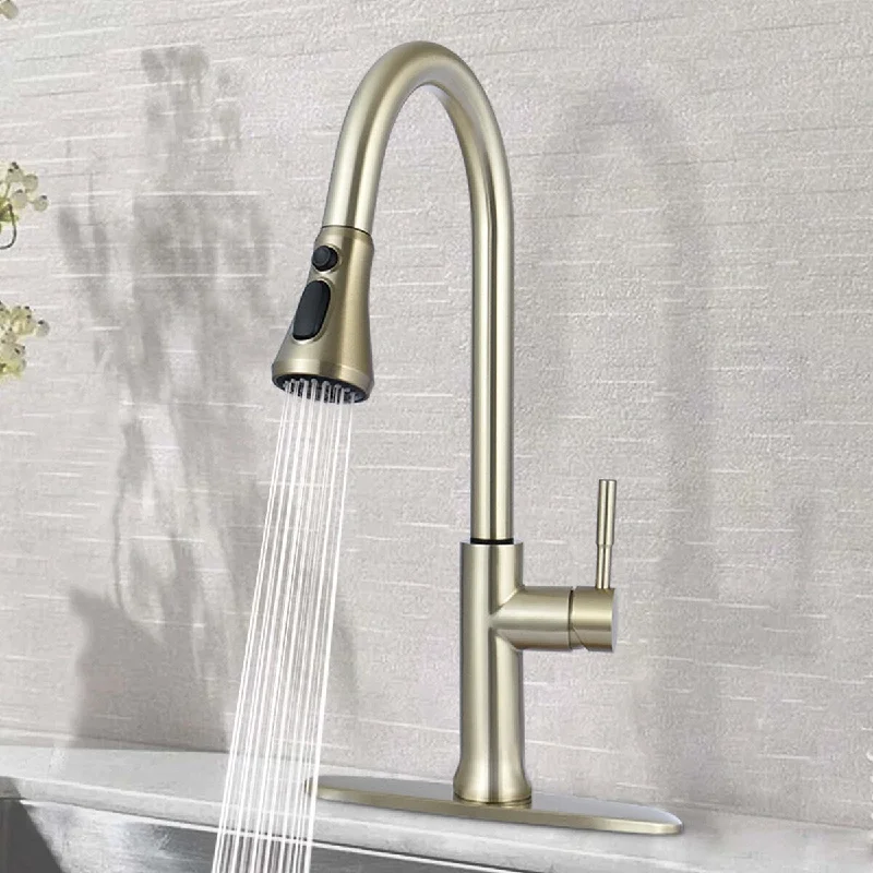 3-Function Automatic Pull Down Touch Single Handle Spray Kitchen Faucet