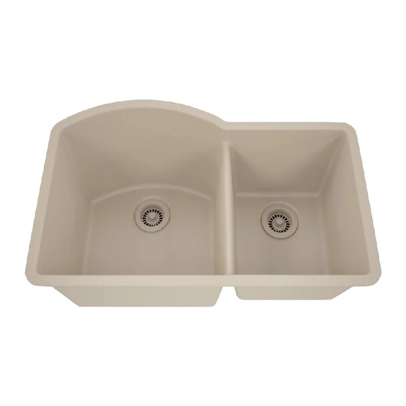 32 Inch Lexicon Platinum Quartz Composite Drop-in Undermount Beige Kitchen Sink LP-7030-B-SO - 20.5" W x 32" L x 10.25" H