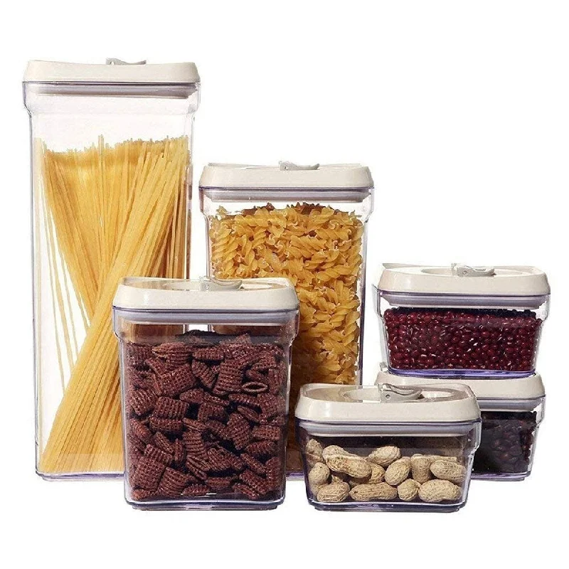 6 Pcs Airtight Dry Food Storage Containers with Lids, BPA Free Kitchen Food Jars