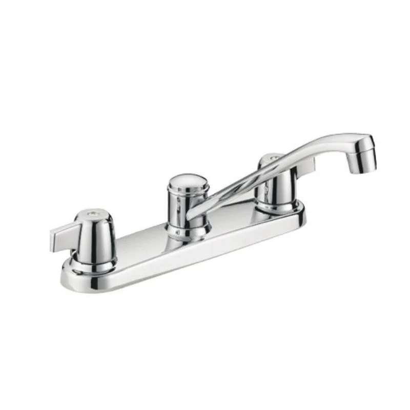 AA Decor Two Handle Kitchen Faucet in Brushed Nickel Finish - 6H x 13W x 9.28L in. - 6H x 13W x 9.28L in.