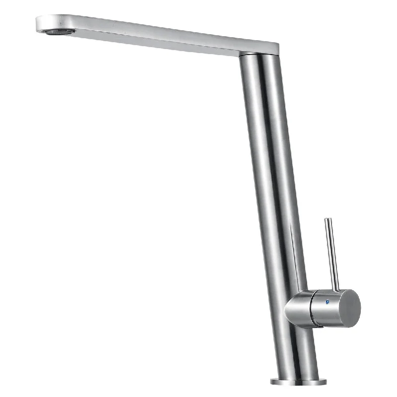 ALFI brand AB2046-BSS Round Modern Brushed Stainless Steel Kitchen Faucet