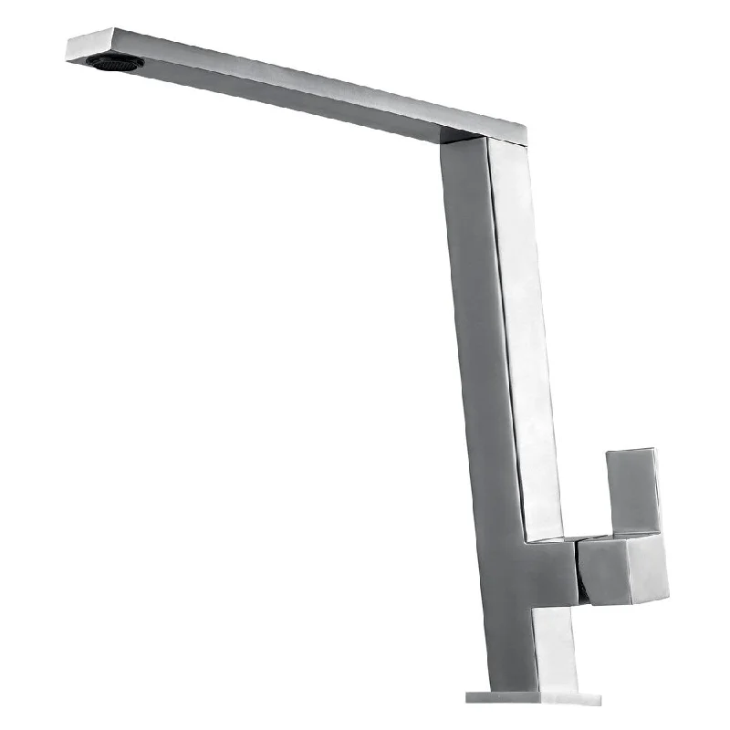 ALFI brand AB2047-BSS Square Modern Brushed Stainless Steel Kitchen Faucet