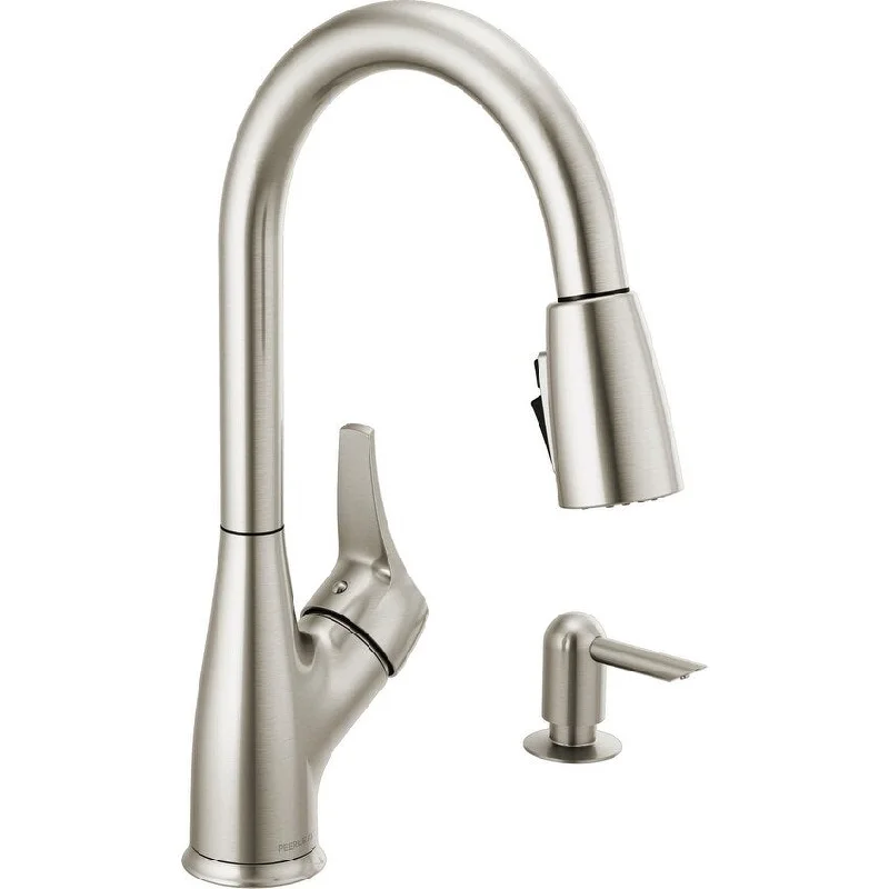 Apex One Handle Pull-Down Kitchen Faucet with Soap Dispenser in Stainless