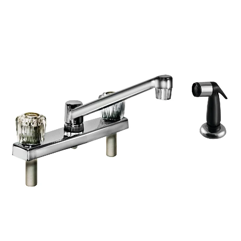 AquaPlumb 1551015 Two Handle Plastic Kitchen Faucet with Sprayer with Chrome-Plated Finish