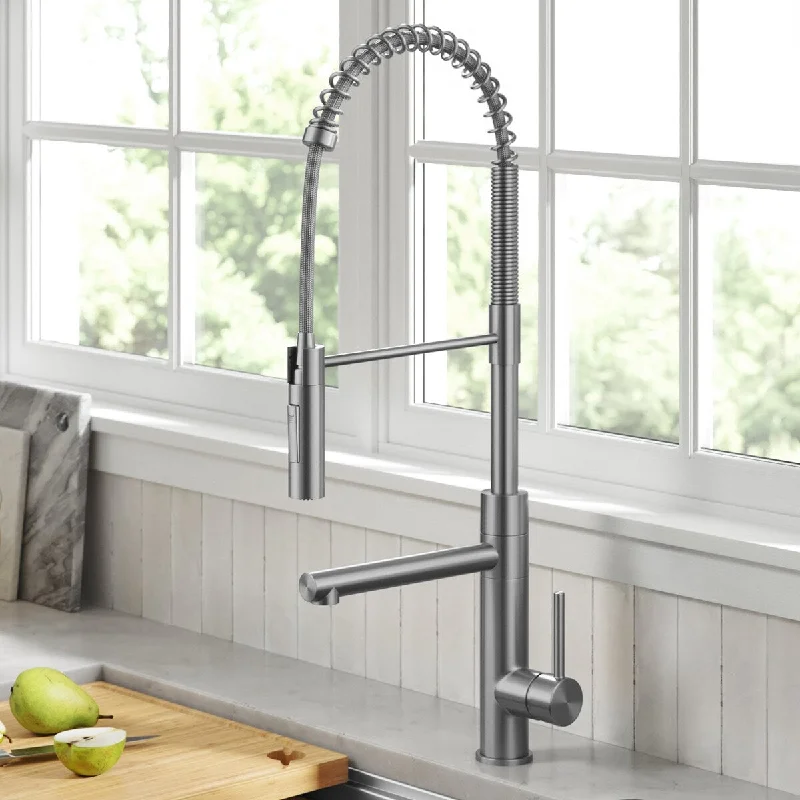 Artec Pro Commercial Style Pull-Down Single Handle Kitchen Faucet with Pot Filler in Spot Free Stainless Steel