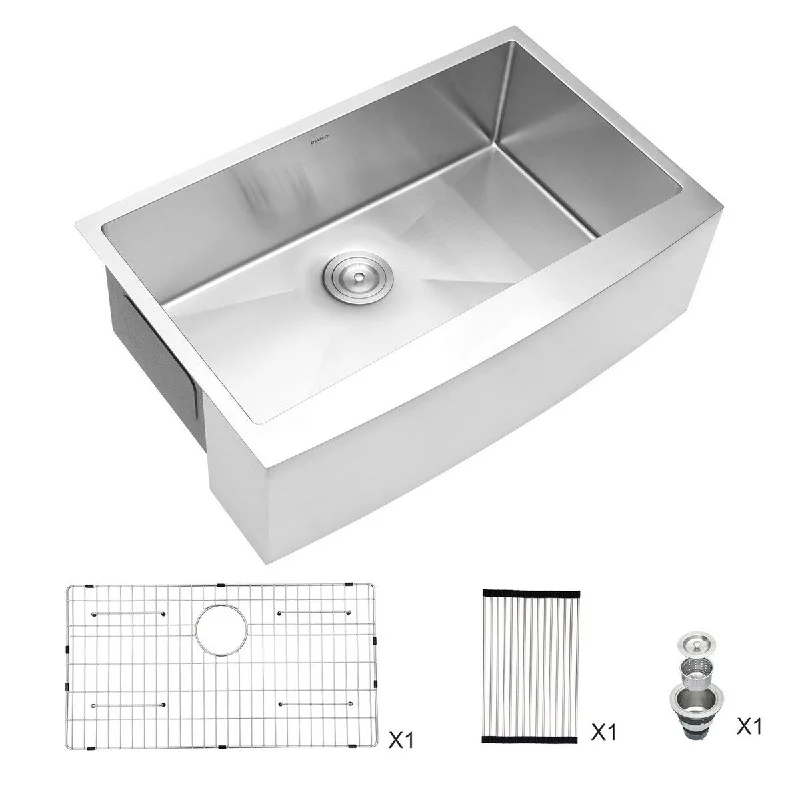 Aurora Decor Single Bowl Stainless Steel Farmhouse kitchen sink - 30 in. Width