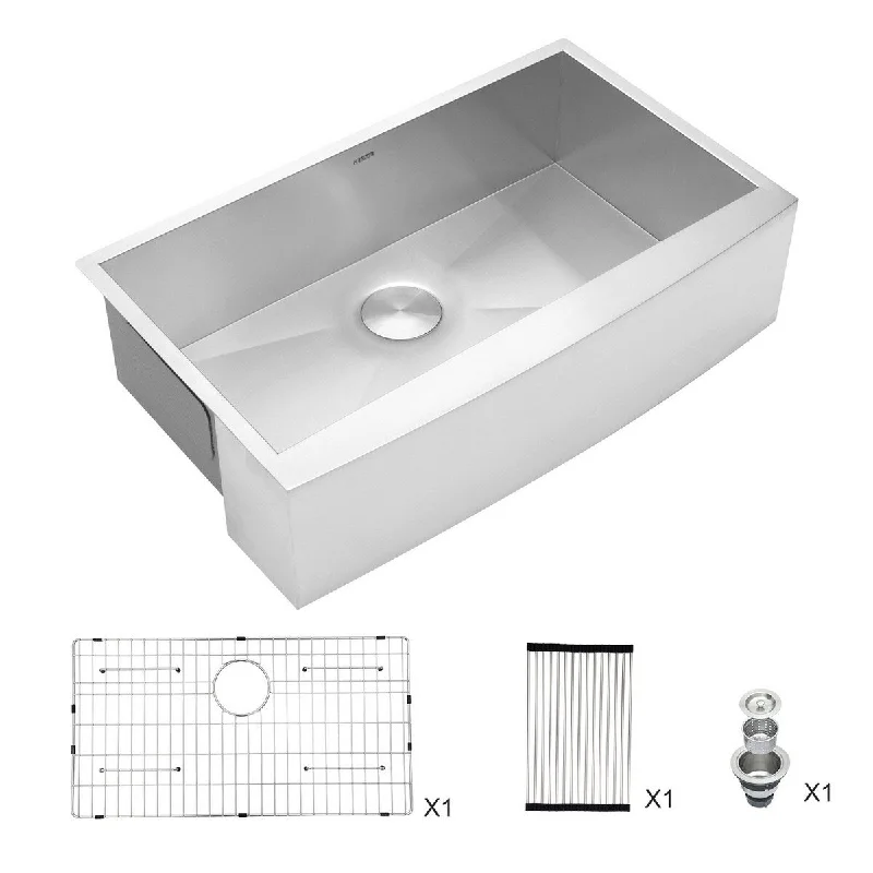 Aurora Decor Single Bowl Stainless Steel Farmhouse kitchen sink - 33 in. Width