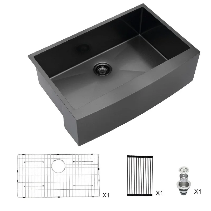 Aurora Decor Single Bowl Stainless Steel Farmhouse kitchen sink - 33 in. Width