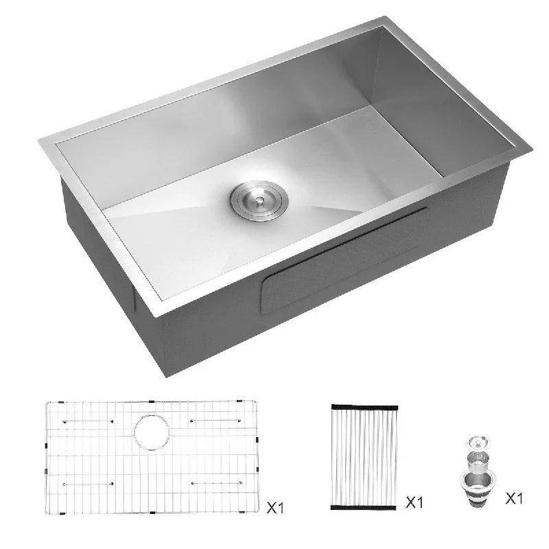 Aurora Decor Single Bowl Stainless Steel Undermount kitchen sink - 32 in. Width