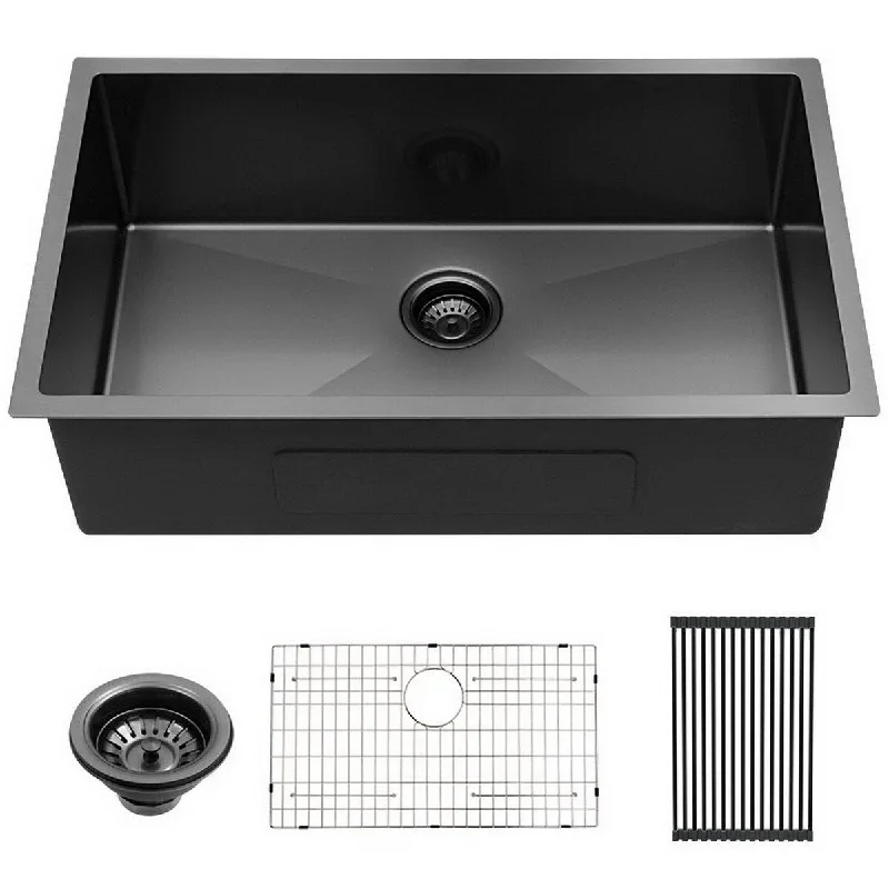 Aurora Decor Single Bowl Stainless Steel Undermount kitchen sink - 33 in. Width