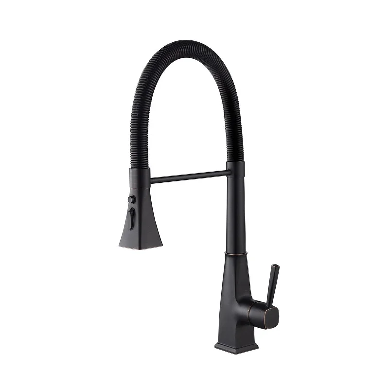 Black Pull Down Touch Sprayer Single Handle Kitchen Faucet