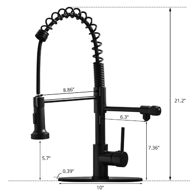 Black Pure Water Kitchen Faucet with Drain Stand