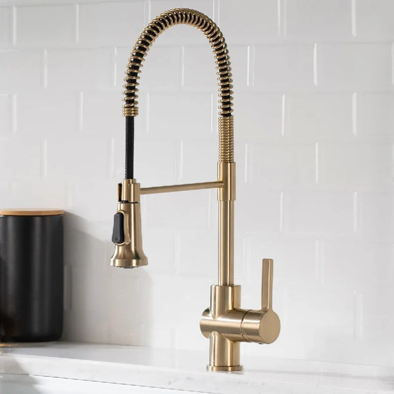 Britt™ Commercial Style Kitchen Faucet in Spot Free Antique Champagne Bronze