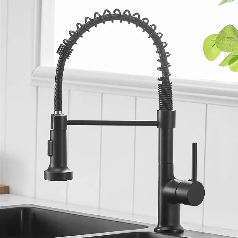 Commercial Kitchen Sink Faucet With Pull Down Sprayer Kitchen Faucets Single Handle Spring High Arc Mixer Faucets With Valve