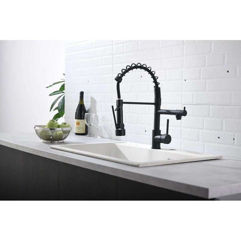 Copper kitchen Faucet With Double Nozzles 360 Rotation