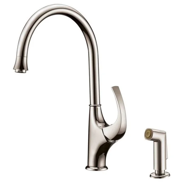 Dawn Brushed Nickel Single-lever Kitchen Faucet with Side-spray