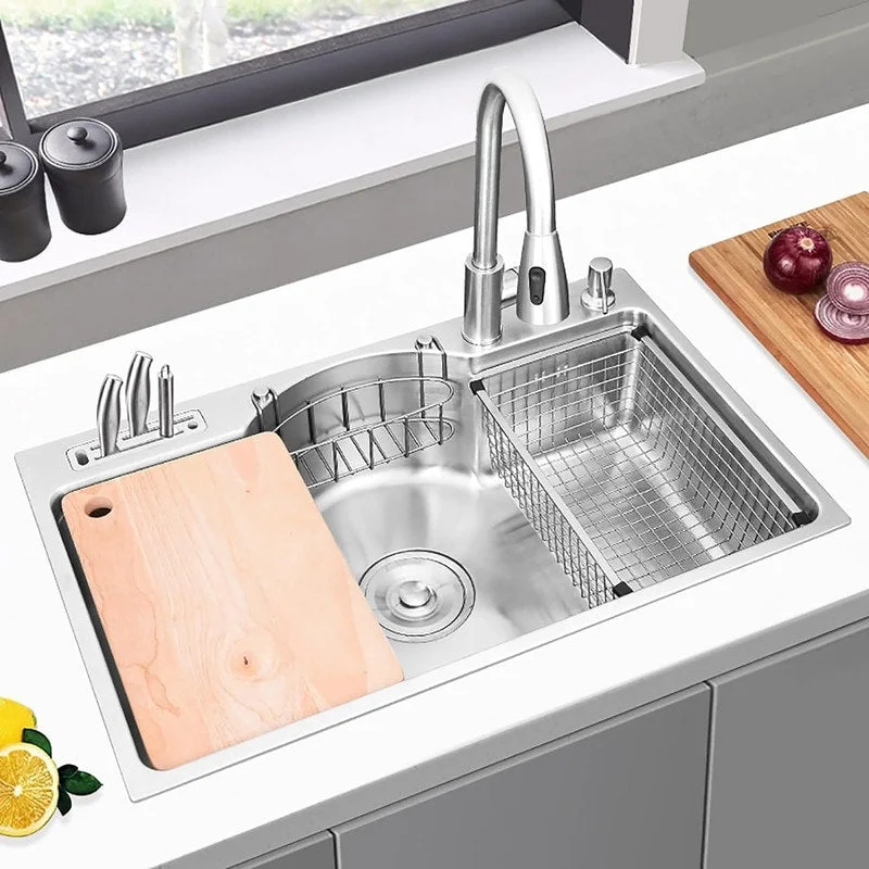 Drop-in Kitchen Sink Single Bowl with 2 Holes